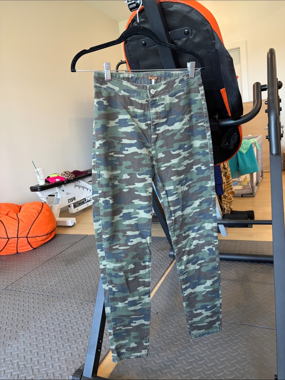 Free People Camo Ankle Jeans - Olive & Dark Green